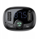 Baseus T-Typed CCTM-01 FM Auto Transmitter 3.4A / USB Flash / SD / Bluetooth 4.2 Melns