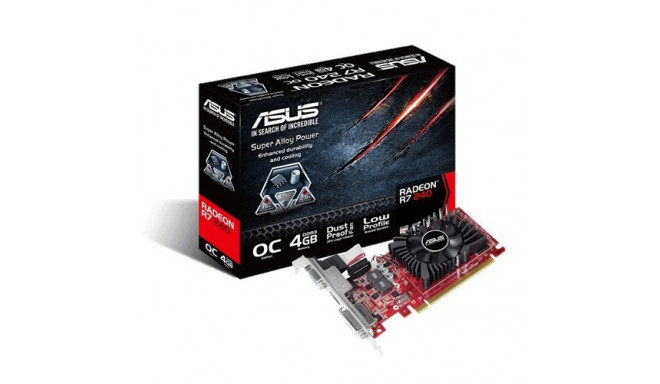 Asus videokaart 4GB DDR3 PCIe R7 240-OC Radeon R7 240