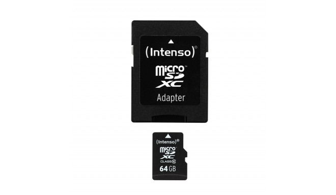 Intenso mälukaart microSDXC 64GB 20MB/s Class 10 + adapter