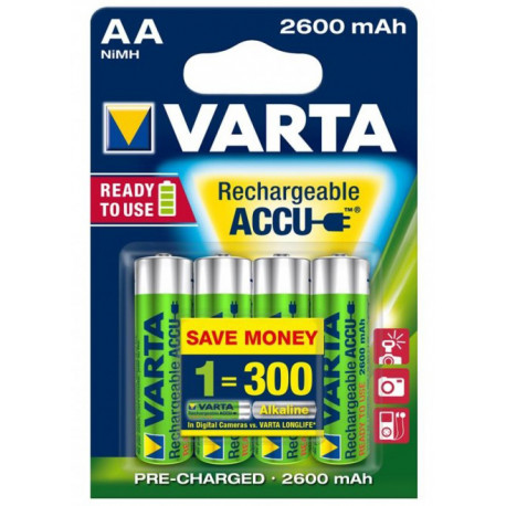 Varta аккумуляторные батарейки AA 2600 мAч Mignon 4 шт.
