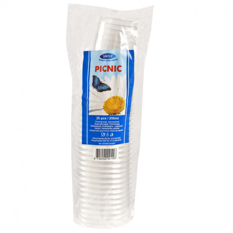 Smile joogitopsid 250ml, läbipaistvad, 25tk
