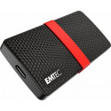 Emtec X200 Portable SSD 256GB Solid State Drive (Black / Red, USB 3.2 C (5 Gbit / s))