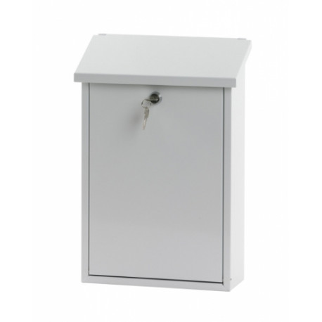 Postkast TOLEDON silinderlukuga K40xL27x12cm/ värvitud metall/ valge