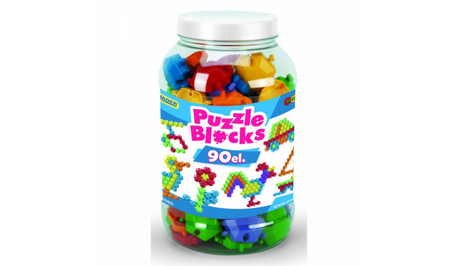 Wader Puzzle blocks-big jar 90 pcs