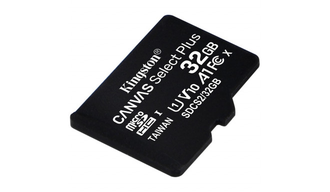 Kingston 32GB micSDHC Canvas Select Plus 100R A1 C10 Single Pack w/o ADP