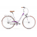 Linnajalgratas naistele 19 L ART DECO 7 valge-violetne