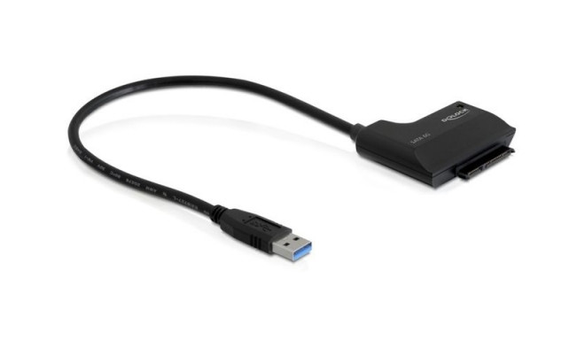 USB-A(M) 3.0->SATA DATA III (6GB/S) 22PIN(F)+POWER SUPPLY ADAPTER BLACK DELOCK