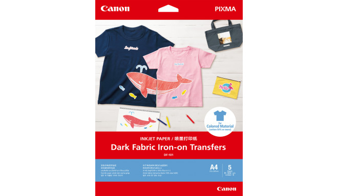 Canon iron on transfers for dark fabric DF-101 A4 5 sheets
