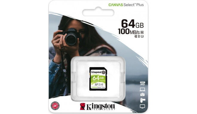 Kingston Canvas Select Plus 64 GB SDXC, memory card (black, UHS-I (U3), Class 10)