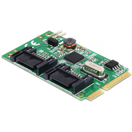 Delock контроллер Mini PCIe I/O PCIe 2xSATA