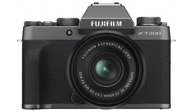 Fujifilm X-T200 + 15-45mm Kit, tumši sudrabots