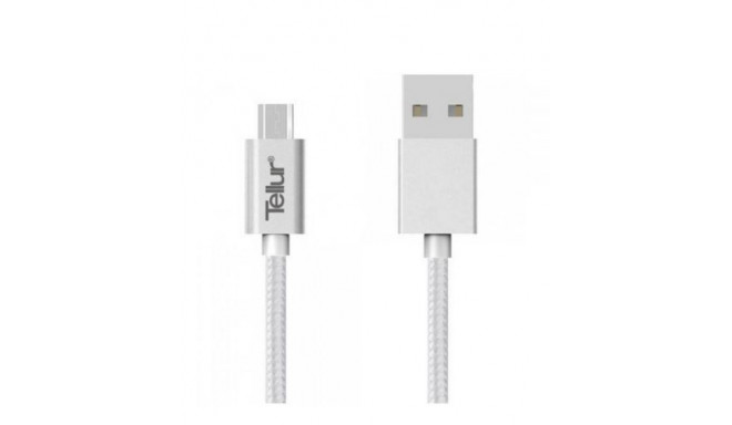 Tellur Data cable, USB to Micro USB, Nylon Braided, 1m silver