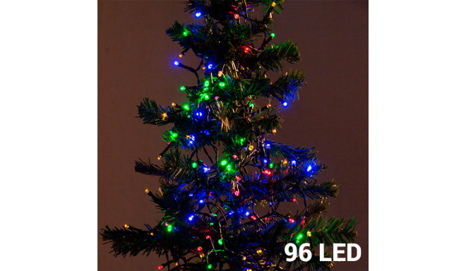 Daudzkrāsaina Ziemassvētku Virtene (96 LED spuldzītes)