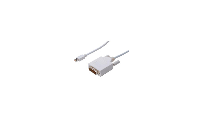 ASSMANN DisplayPort adapterkaabel mini DP - DVI(24+1) M/M 2,0m DP 1.1a ühilduv CE valge