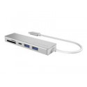 ICYBOX IB-HUB1413-CR IcyBox 3x Port USB 3.0 (2x Type-C and 1x Type-A) Hub, USB Type-C, card reader