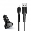 Car charger 2xUSB C13 2.1A microUSB black NTU35MC13TZ