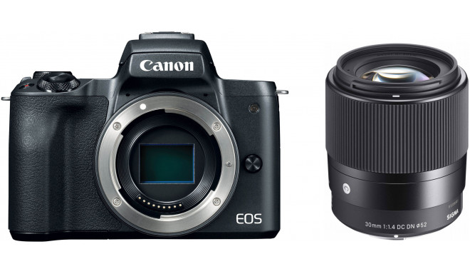 Canon EOS M50 + Sigma 30mm f/1.4, melns