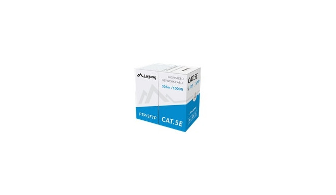 LANBERG LCF5-11CU-0305-S FTP painduv kaabel CU, cat. 5e, 305m, hall