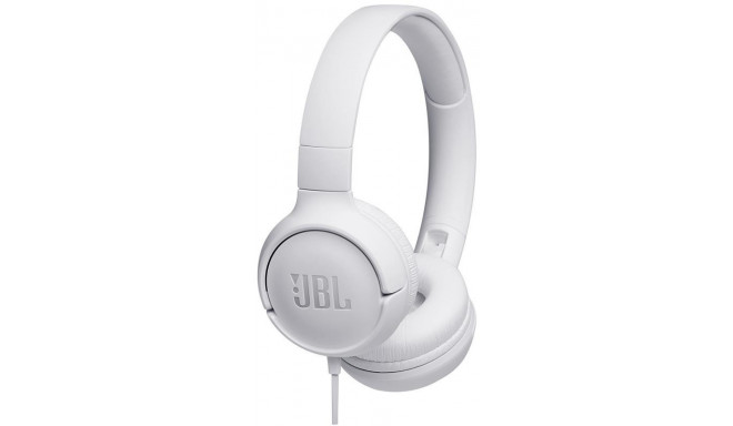 JBL kõrvaklapid + mikrofon Tune 500, valge