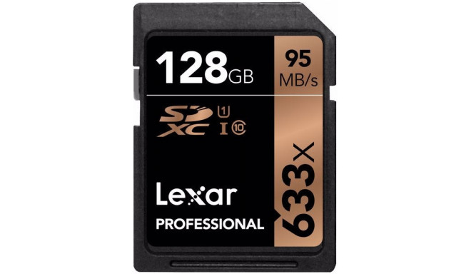 Lexar atmiņas karte SDXC 128GB Professional 633x U3 V30 95MB/s