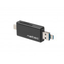 CARD READER NATEC EARWIG SD/MICRO SD USB 2.0 USB-C BLACK