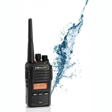 Midland G18 PRO PMR446 portable semi-professional transceiver IP67, 1600mAh LiIon battery, desktop c
