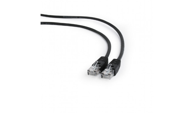 Patch cord cat. 5E molded strain relief 50u" plugs, 1 m, Black