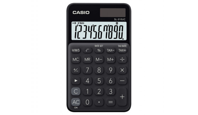 Taskukalkulaator Casio SL-310UC Black/must - 10 kohaline, tava- ja päikesepatarei, 50gr, 8x70x118mm,