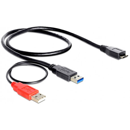 Delock кабель microUSB - USB 2.0 + USB 3.0 60 см, черный (82909)