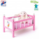 Woody 91310 Eco Wooden Unicorn doll bed with 