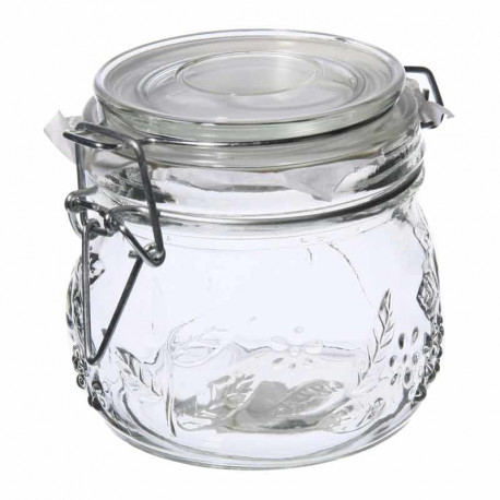 Säilituspurk kaanega, 0,5L, läbipaistev klaas