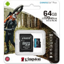 Kingston Canvas Go! Plus 64 GB microSDXC, memory card (black, UHS-I (U3), A2, Class 10, V30)