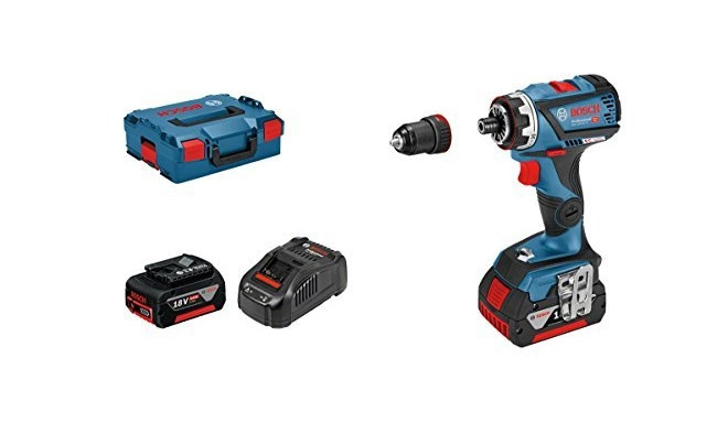 Bosch cordless drill GSR 18V-60 FC + Professional GFA18M (blue / black, L-BOXX, 2x Li-ion battery 5.