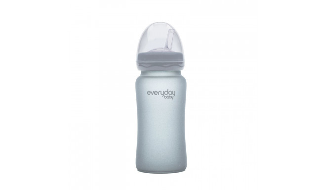 EVERYDAY BABY glass straw bottle 240ml 6m+ Quiet Gray 10387