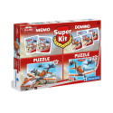 Clementoni SUPER KIT 4 w 1 Planes Puzzle 2x30+Memo+Domino SL