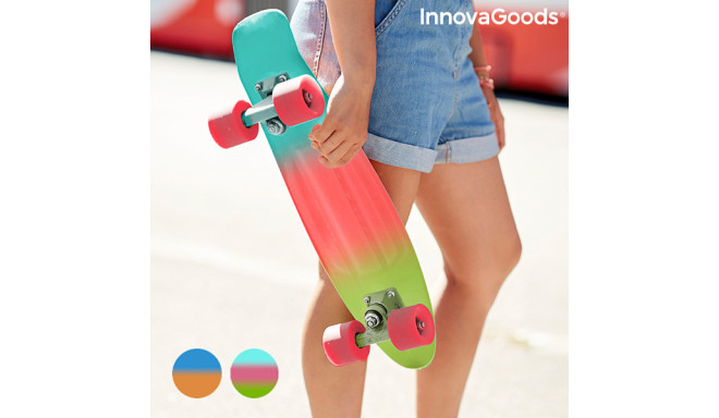 InnovaGoods Mini Cruiser Skateboard (4 Wheels) (Tricolour)