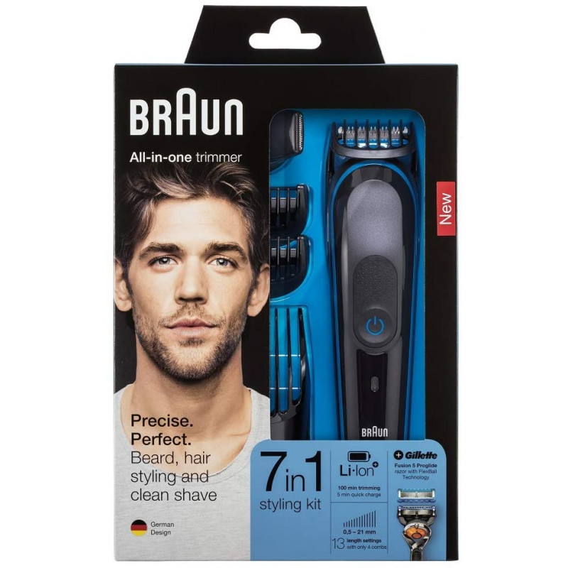 Vervloekt Het hotel Vakantie Braun beard trimmer MGK5045 Multi-grooming Kit, black/blue - Shavers -  Photopoint.lv