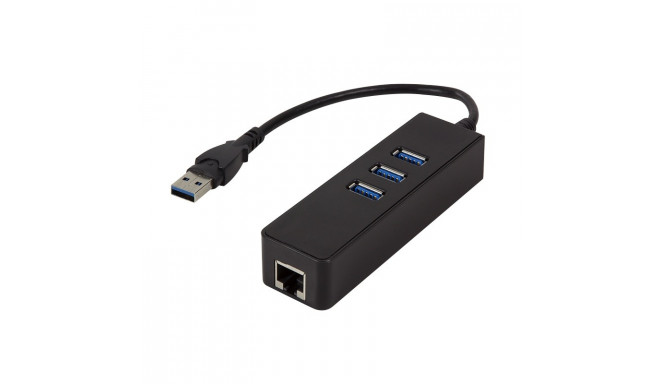 USB3.0 3-port hub with gigabit adapter