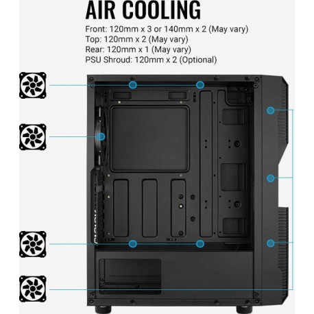 Aerocool Menace Saturn ENABLE, tower case (black, Tempered Glass)