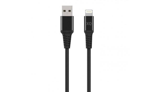 USB-kaabel Apple iPhone Lightning otsikuga, 2m, vastupidav, must, Xqisit