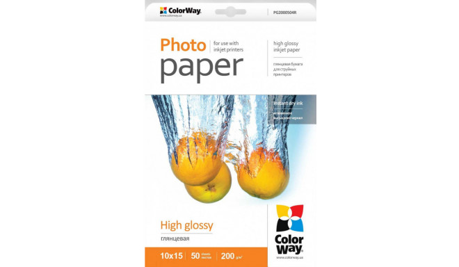 ColorWay photo paper Glossy 10x15cm 200g 50 sheets