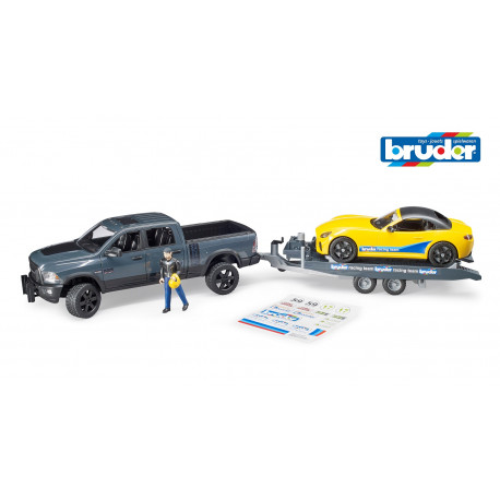 BRUDER RAM 2500 Power Wagon Roadster treileriga