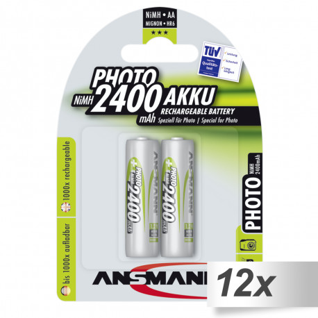 12x2 Ansmann NiMH bat. Mignon AA 2400 mAh PHOTO