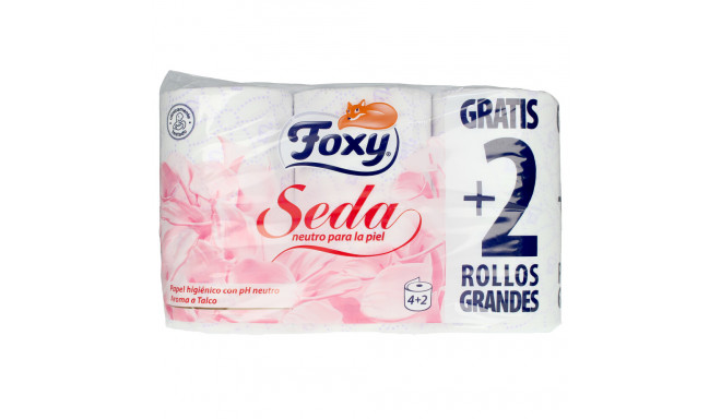 FOXY SEDA papel higiénico ph neutro aroma talco 3 capas 6 rollos