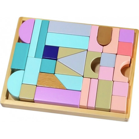 EcoToys 31 Wooden Block set with Tray