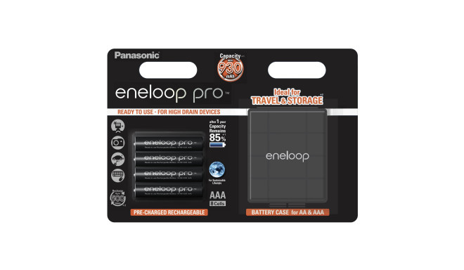 1x4 Panasonic Eneloop Pro Micro AAA 930 mAh + Akkubox