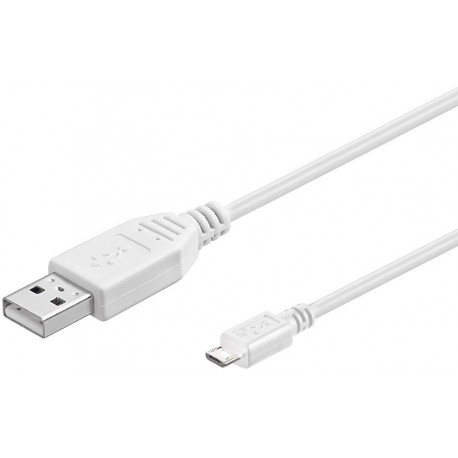 GooBay kaabel USB 2.0 - microUSB 0,15m, valge