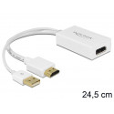 Delock adapter HDMI (M) - DisplayPort (F) + USB (M) 24cm