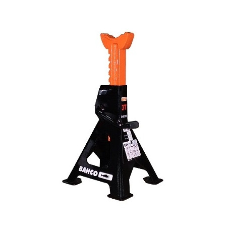 Bahco autopukid jack stands set – adjustable height, 6 tonne capacity each, large base, steel, 2 pie