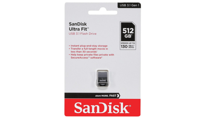 SanDisk mälupulk 512GB Cruzer Ultra Fit USB 3.1 (SDCZ430-512G-G46)